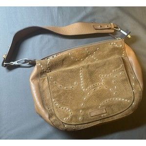 Vera Bradley Carson Shoulder Bag with Charger Pocket Embroidered Studded Leather